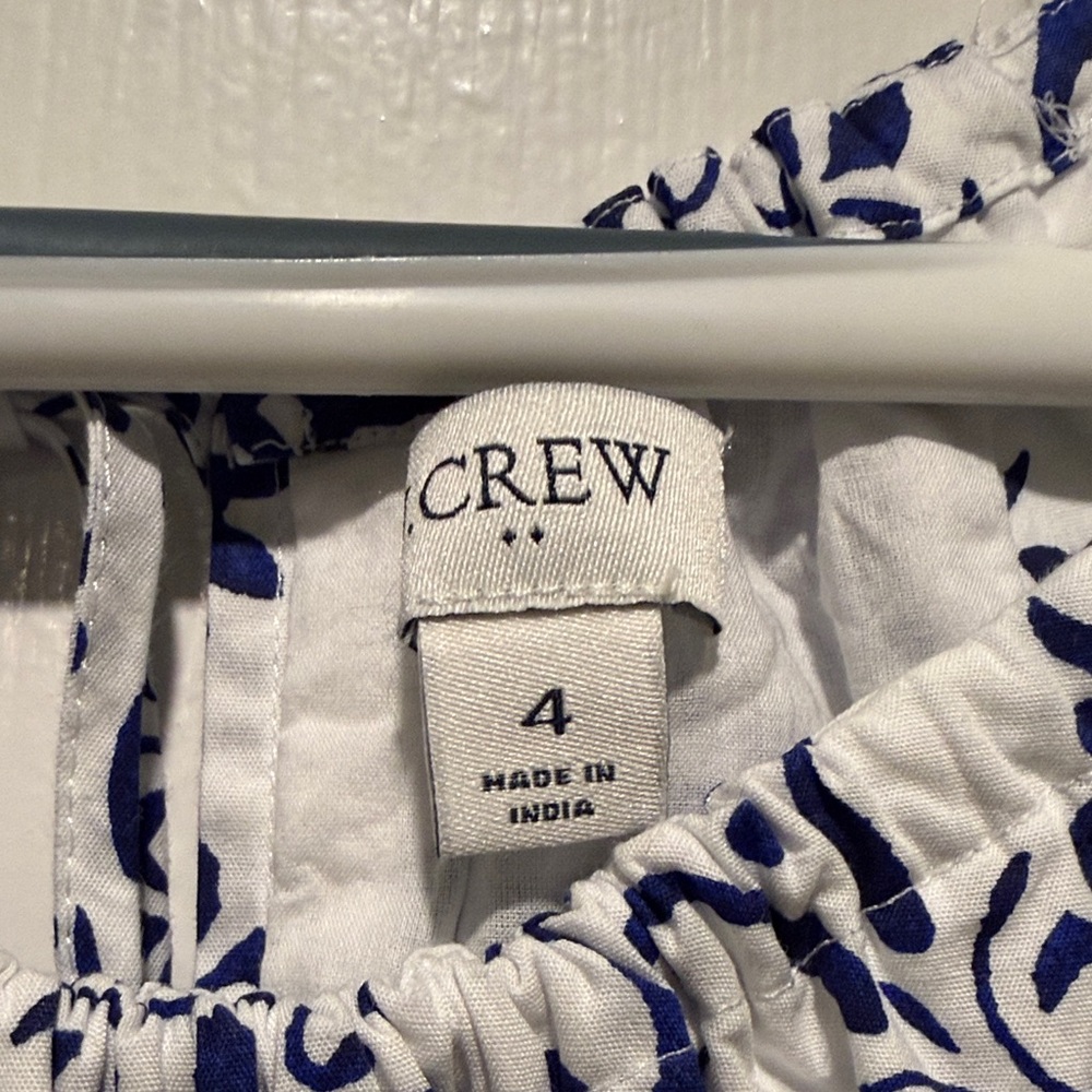Elegant Blue and White JCrew Patterned Dress - Picture 3 of 5